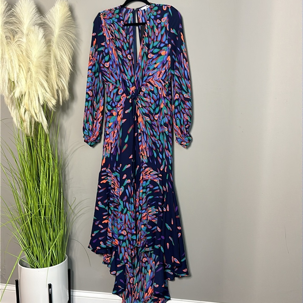 Fashion Nova Multicolored Maxi Dress with hi-lo hem